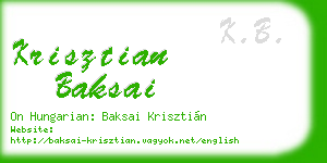 krisztian baksai business card